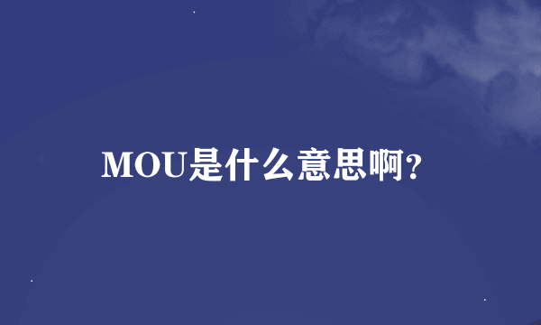 MOU是什么意思啊？