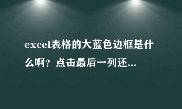 excel表格的大蓝色边框是什么啊？点击最后一列还会出来蓝色的“*”！