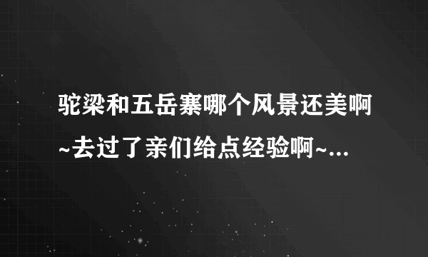 驼梁和五岳寨哪个风景还美啊~去过了亲们给点经验啊~给你们加分分~