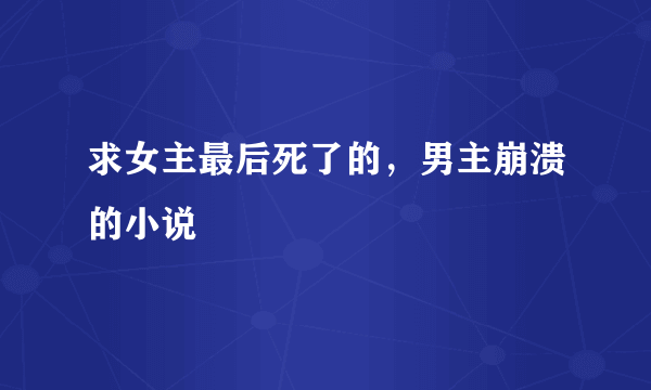 求女主最后死了的，男主崩溃的小说