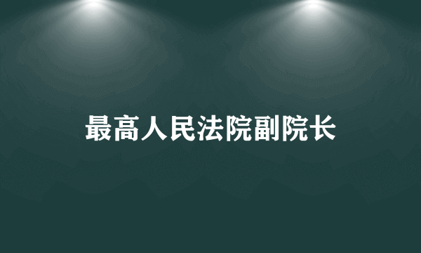 最高人民法院副院长