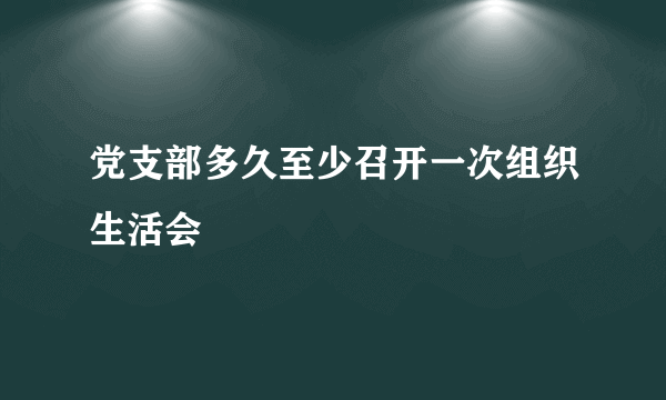 党支部多久至少召开一次组织生活会