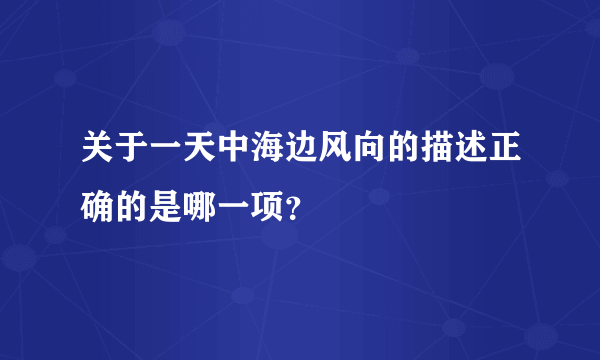 关于一天中海边风向的描述正确的是哪一项？