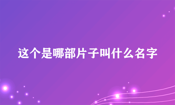 这个是哪部片子叫什么名字