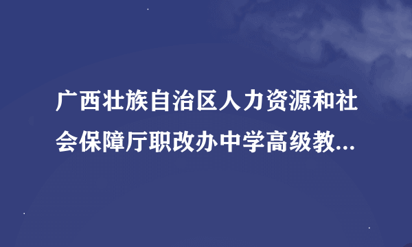 广西壮族自治区人力资源和社会保障厅职改办中学高级教师通过名单公示