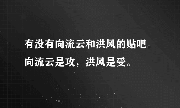 有没有向流云和洪风的贴吧。向流云是攻，洪风是受。