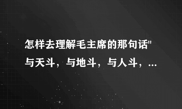 怎样去理解毛主席的那句话