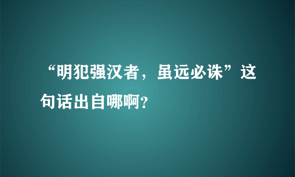 “明犯强汉者，虽远必诛”这句话出自哪啊？