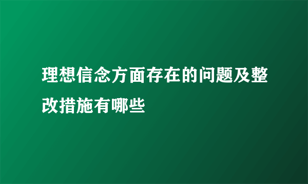 理想信念方面存在的问题及整改措施有哪些