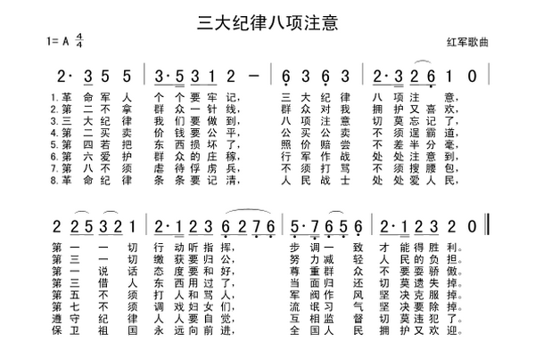 三大纪律，八项注意的内容