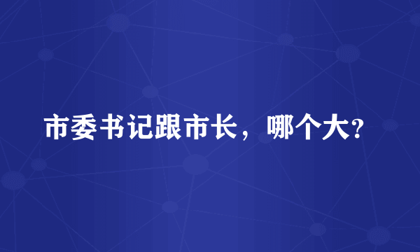 市委书记跟市长，哪个大？