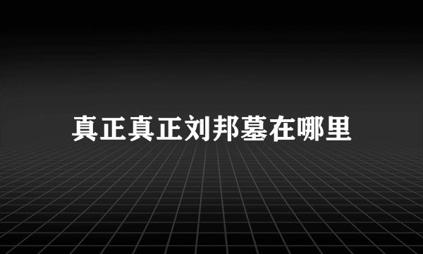 真正真正刘邦墓在哪里