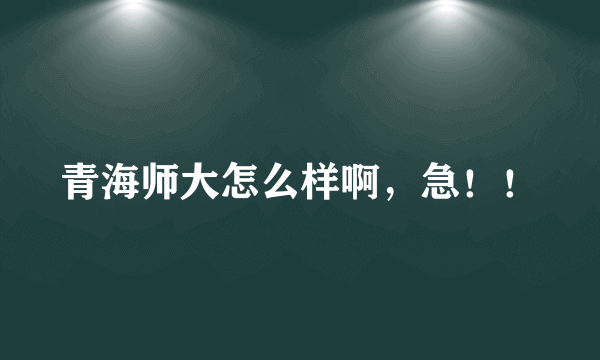 青海师大怎么样啊，急！！