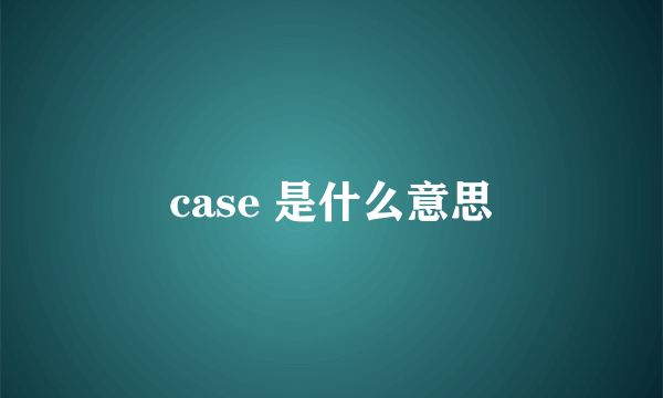 case 是什么意思