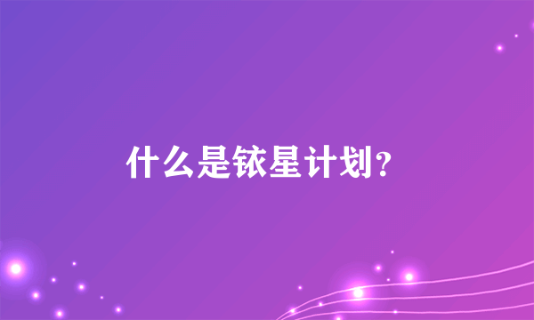 什么是铱星计划？