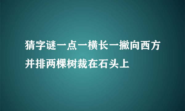 猜字谜一点一横长一撇向西方并排两棵树裁在石头上