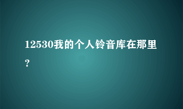 12530我的个人铃音库在那里？