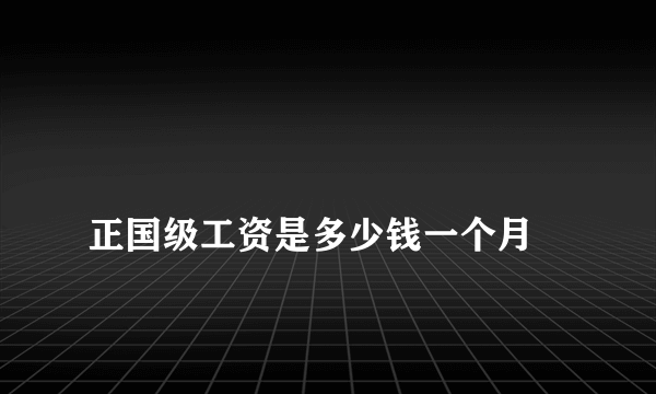 
正国级工资是多少钱一个月

