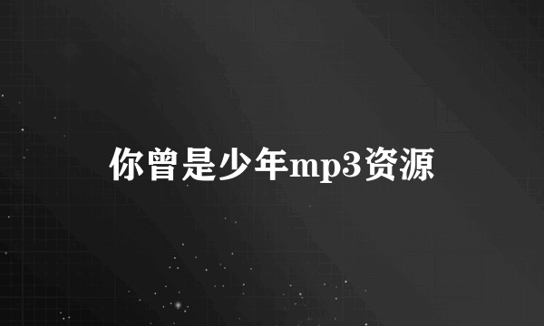 你曾是少年mp3资源