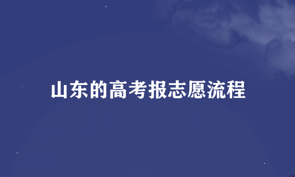 山东的高考报志愿流程