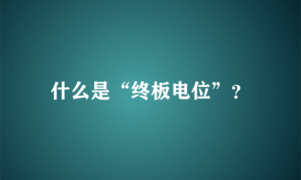 什么是“终板电位”？