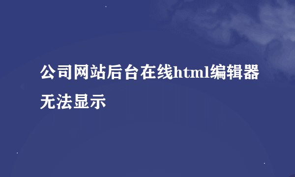 公司网站后台在线html编辑器无法显示