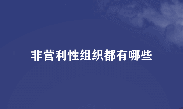 非营利性组织都有哪些