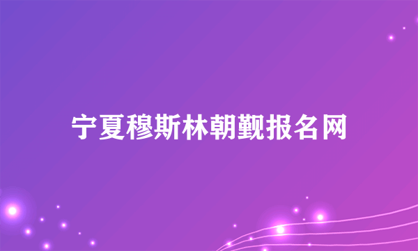 宁夏穆斯林朝觐报名网