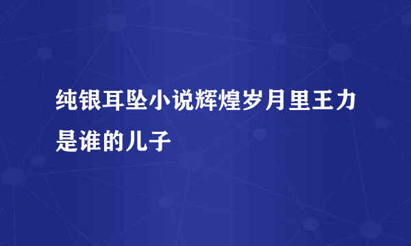 纯银耳坠小说辉煌岁月里王力是谁的儿子