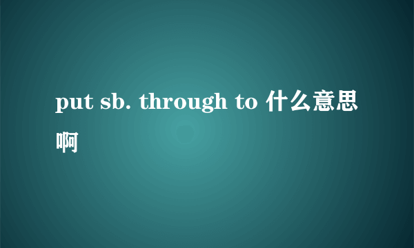 put sb. through to 什么意思啊