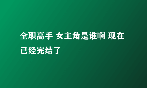 全职高手 女主角是谁啊 现在已经完结了