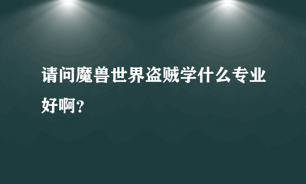 请问魔兽世界盗贼学什么专业好啊？