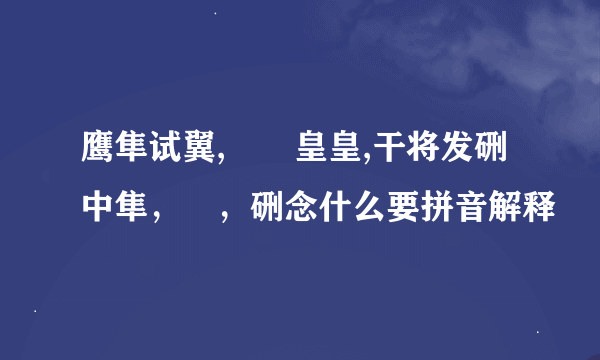 鹰隼试翼,矞矞皇皇,干将发硎中隼，矞，硎念什么要拼音解释