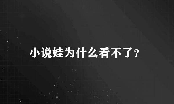 小说娃为什么看不了？