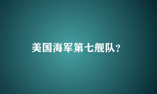 美国海军第七舰队？