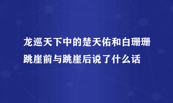 龙巡天下中的楚天佑和白珊珊跳崖前与跳崖后说了什么话