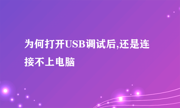 为何打开USB调试后,还是连接不上电脑