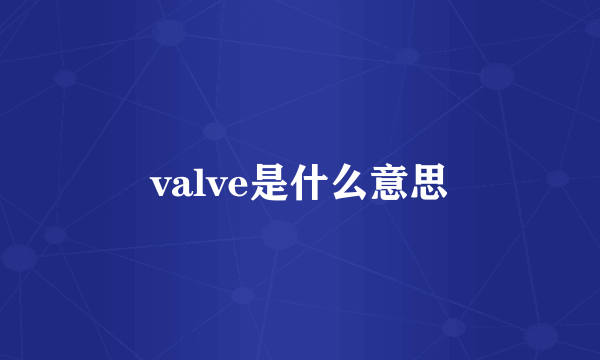 valve是什么意思