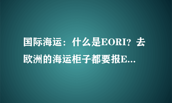 国际海运：什么是EORI？去欧洲的海运柜子都要报ENS吗？