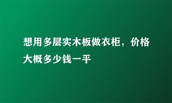 想用多层实木板做衣柜，价格大概多少钱一平