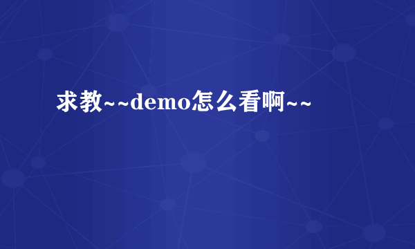 求教~~demo怎么看啊~~