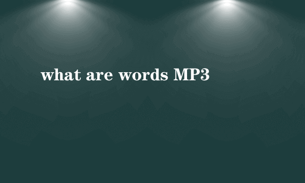 what are words MP3