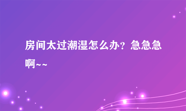 房间太过潮湿怎么办？急急急啊~~