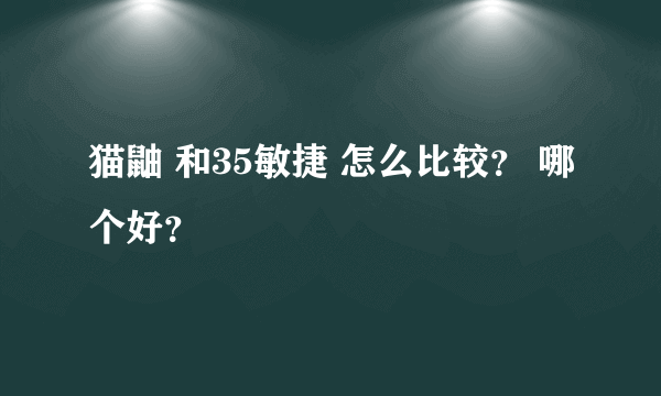 猫鼬 和35敏捷 怎么比较？ 哪个好？