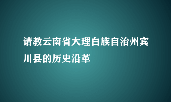 请教云南省大理白族自治州宾川县的历史沿革