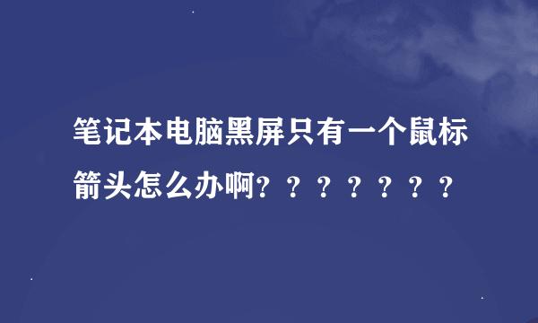 笔记本电脑黑屏只有一个鼠标箭头怎么办啊？？？？？？？