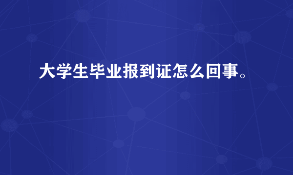 大学生毕业报到证怎么回事。