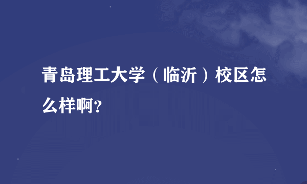 青岛理工大学（临沂）校区怎么样啊？