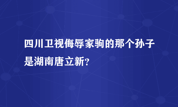 四川卫视侮辱家驹的那个孙子是湖南唐立新？