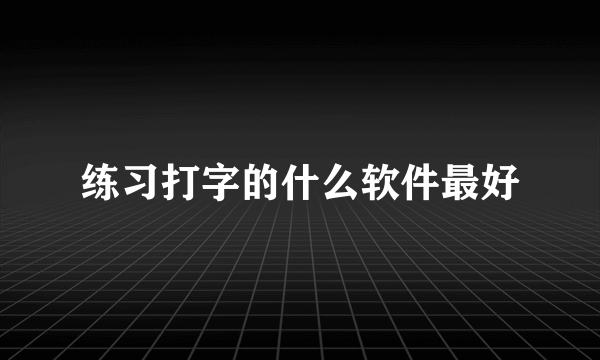 练习打字的什么软件最好